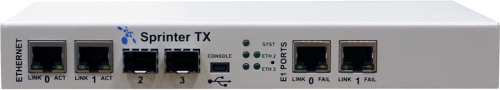 Sprinter TX 11.2E1.2GE.2CSFP.DC48AC220 (2 интерфейса E1, 2 интерфейса Gigabit Ethernet, 2 интерфейса SFP/CSFP 1Gb, питание ~220В и -48В)