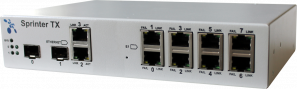 Sprinter TX 12.8E1.2GE.CSFP.SFP.DC48AC220 (8 интерфейсов Е1, 2 интерфейса Gigabit Ethernet, интерфейс SFP/CSFP 1Gb, интерфейс SFP 1Gb, питание ~220В и -48В)